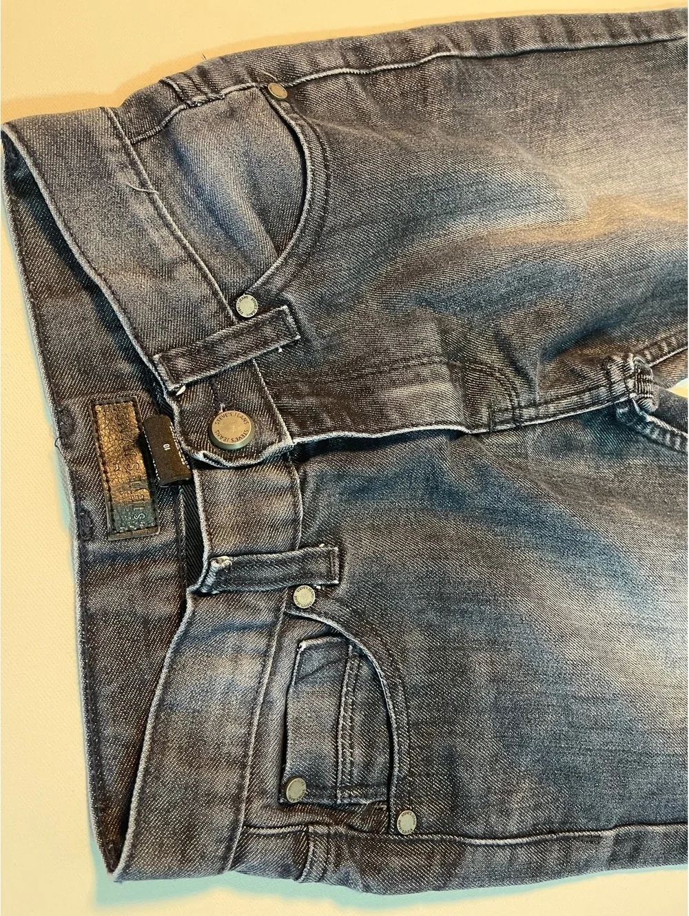Girls size 10 Steve's Jeans Distressed Blue Denim Jeans with Front Rip Detail